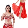 Stage desgaste mulheres Sexy Belly Dance Top Skirt Skirt 3 Peças Costume conjunto de roupas Bra feminino Bollywood Case