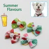 Hundkläder 50/100 datorer Valp Grooming Accessories Summer Fruit Style Hair Rubber Bands Pet Products For Bows