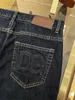 2024 Spring herfst borduurbrief afdrukken zipper herenjeans gescheurd licht gewassen man's lange potloodbroek wcnz120