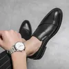 Zapatos de vestir de otoño negocio uso formal de ropa de cuero para hombres coreanos británicos casuales de encaje de encaje de encaje informal