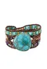 2021 Tennis Boho Semi Precious Stone Antique Handmade Wax Cord Wrap armband Multi -gelaagde vintage kralenarmbanden Druppel 14649576