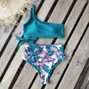 Swimwear femminile da bagno a una spalla Bikini 2024 Swimsuit Swimsuit Sexy Plus size Donne Bikini a bassa vita Push Up Bahitng Suit Beach Wear Biquini