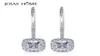 Leghielier dangle Joiashome 925 Orecchini in argento sterling Versione coreana di anello diamantato quadrato Crystal Clear Fourclaw Set Female2403760