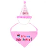 Abbigliamento per cani Kawaii Cat Birthday Cappello Triangolo Pet Party Stampa di costumi Cap Cap Capite di Natale Cani Decorazioni