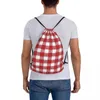 Plecak czerwony i białe plecaki w szachownicze przenośne torby sznurka