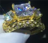 Anneau vintage Set Threstone Diamond CZ Sona Stone 925 STERLING ANNIVERSARY BALNAGNE MINED BALN pour les femmes Bijoux Finger8785121
