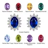 Stud Jewelrypalace skapade Sapphire Ruby 925 Sterling Silver Studörhängen Naturliga Amethyst Citrine Garnet Peridot Topaz Gemstone D240426