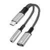 2 I 1 USB C till 3,5 mm hörlursuttag Adapter Typ C Charge Audio Aux Adapter för iPad Pro Samsung S20 Ultra Note 20 10 Huawei