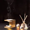 Candle Holders Ceramic Aroma Oil Holder Wooden Creative Household Lamp Burner Home Decor