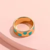 Anelli a grappolo Temperamento Colore gocciolante Olio anello olio geometrico Polka creativo per donne gioielli vintage Anillos Dorados Para Mujer 2024