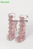 Chaussures habillées Blingling Love Match Pink Luxury Fashion Sandales pour femmes femmes minces talons hauts rond Boucle de boucle