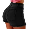 Shorts pour femmes shorts denim plus taille femme crue bord haute taie haute hanche sexy hotpants streetwear solide mini jeans d'été shorts crayons d'été s-5xl d240426