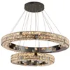 Moderne luxe kristallen hanglampen slaapkamer dineren woonkamer plafond chandelie verlichtingskamer decor gouden led ringlampen