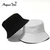 Cappelli larghi brim secchio nero con cappello da secchio solido a doppio lato unisex semplice occhiali hip-hop da uomo panoramica pesca boonie sunhat q240427