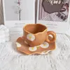 Mugs Nordic Ins Irregular Hand-painted Coffee Living Room Dining Table Afternoon Tea Ceramic Breakfast Cups Crafts Birthday Gift