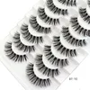 Faux cils 10 paires extensions réutilisables bande transparente douce volume long volume super vapeur 3d vison 13-25 mm