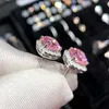 Stud Hitan Hellweiß/Gelb/Pink CZ Stud Ohrringe für Frauen Mode Contracted Juwely Hochwertige Hochzeit Engagement Ohrringe D240426