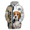 Heren Hoodies Sweatshirts Y2K Mens Hoodie Nieuw dierenhondenpatroon Little Hound Hoodie 3D Gedrukte rits/sweatshirt Dames Basisrol spelen Kleding 240425