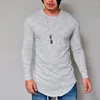 Męskie garnitury A2835 Kołnierz wypoczynek Pure Kolor Long Rleeve Streetwear Funny Tshirt dla mężczyzn