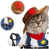 Cat Costumes Costume Kostium Halloween Koty Puppy Cosplay Koszyk Fashion Party Ubranie dla małych psów Pet Chihuahua Yorkshire Cowboy Ubrania