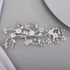 Hårklämmor Barrettes Rhinestone Hair Clip Gold Wedding Hair Accessories Handgjorda Pearl Bridal Head Smycken Blomma Huvudstycken Trendiga Tiaras 240426