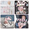 Mobiler# bilstol spädbarn baby spiral aktivitet hängande leksaker barnvagn bar crib bassinet mobil med spegel bb squeaker och skraller d240426