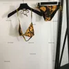 Marka strojów kąpielowych Kobiety bikini scenariusz projektantki dwuczęściowy kostium kąpielowy moda retro logo sexy strojów kąpielowych gorące piękno wakacje na plażę odzież 26 kwietnia