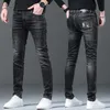 Men's Jeans designer Light Luxury High Men's Jeans Casual Slim Fit Small Foot Elastic Cotton Embroidery Brand New