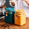 Storage Bottles Sealed Coffee Bean Jar With Lid One-way Exhaust Valve Food Containers Grains Rice Home Kitchen Tool Keep Beans Fresh