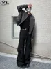 Men's Pants High Street Casual Black Suit Pant Fold Design Handsome Straight Vintage Baggy Male Jogging Wide Leg Trousers Summer