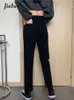 Damesjeans Autumn High Tailed Black voor vrouwen Casual flodderige rechte harembroek vrouwelijke Koreaanse Koreaanse denimbroeken dames
