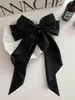 Haaraccessoires Elegant Bow Lint Clip Fashion Simple Solid Satin Spring Pin Retro -hoofdband met clips Girls