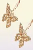 Flatfoosie 2pcSset Fashion Butterfly Drop Boucles d'oreilles pour femmes Gold Silver Color Butterfly Boucle d'oreilles