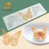 金型9スタイルの蝶の花シリコーンケーキレース金型ケーキ飾るツールボーダーデコレーションレース金型キッチンベーキングツールベイクウェア