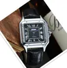 Date automatique Iced Out Men Three Stiches Watch Ultra Thin Style Batterie Quartz Rose Gol Calendrier Calendrier Conte