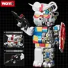 Transformatiespeelgoed Robots 188001 Violent Bear 3D Half Body Model Robot Building Block Mechanical Bear 2nd Bear Set Toy Childrens Giftl2404