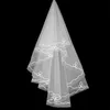 Jóias de cabelo de casamento Apliques de retalhos de retalhos de retalhos ondulados de cor sólida véu de noiva Camada única Mulheres