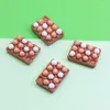 Dekorativa blommor 50/20 st mini simuleringsägg med bricka matlagning äggmodell miniatyr dollhus kök mat dekoration docka hus