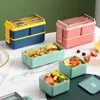 Bento Boxen tragbare Lunchbox 2-layer 1400 ml Versiegelte isolierte Mikrowellen-Lebensmittelstaierschreiber Software Outdoor Home Kitchen Q240427