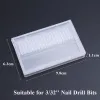 Bits 20 Slots Acrylic Storage Box For Nail Drill Bit Milling Cutter Empty Holder Stand Display Container Manicure Accessories LAA352