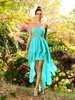 Hunter Blue Chiffon Short Bridesmaid Dresses Maid Hedra en linje Sexig älskling paljetter pärlstav plockar formella klänningar hi-lo backless kvinnor bröllop gästklänning cl3534