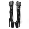 Boots Fashion PU Upper Sexy Exotic Pole Dancing Shoes 26cm/10inches High Heel Platform Dames Modern Over-the-Knee 023