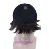 Mens full human hair wig broken bangs short straight natural fluffiness breathability and handsome hand woven spun