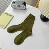Erkek Çorap Çift Çoraplar Düz Renk Pamuk Spor Çorap Unisex Orta Fıçısı Boş Zaman All Maç Cilt Dostu Yumuşak