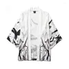 Abbigliamento etnico giapponese kimonos uomini harajuku stampa anime camicia sciolta donna costume estate samurai giappone