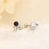 Stud Silver Color Screw Back Helix Piercing Stud Earrings For Women Cubic Zirconia 925 Silver Needles Cartilage Earring Jewelry 2pcs d240426
