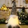 Jul Gnome Plush Glowing Toys Home Xmas Decoration Nytt år Bling Toy Christma Gifts Kids Santa Claus Snowman Ornament