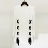 Casual Dresses Long Sleeved Dress Fashionable Ribbon Tied Rope Round Neck