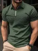 Men's T-Shirts Golf shirt fashion 3D T-shirt zipper POLO shirt casual short sleeved summer street clothing mens clothing European measurement J240426