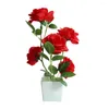 Kwiaty dekoracyjne sztuczny garnek rośliny Nowoczesna symulacja kwiatów róży donita